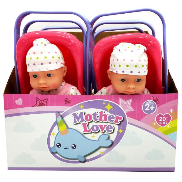 Babydukke med Bilsete
