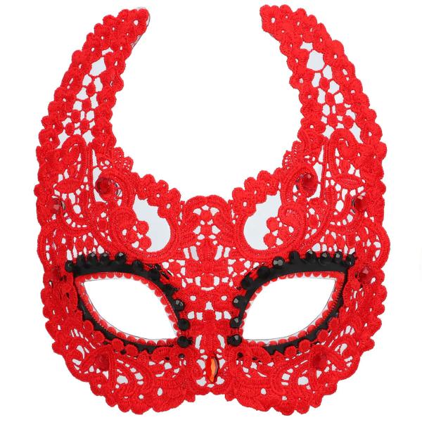 Blonder Djevelmaske Rød