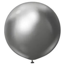 Grå Gigantiske Chrome Latexballonger Space Grey 2-pakning
