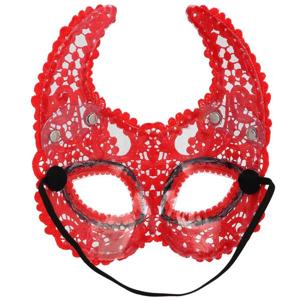 Blonder Djevelmaske Rød