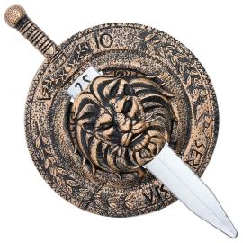 Gladiator Sverd & Skjold med Løvemotiv