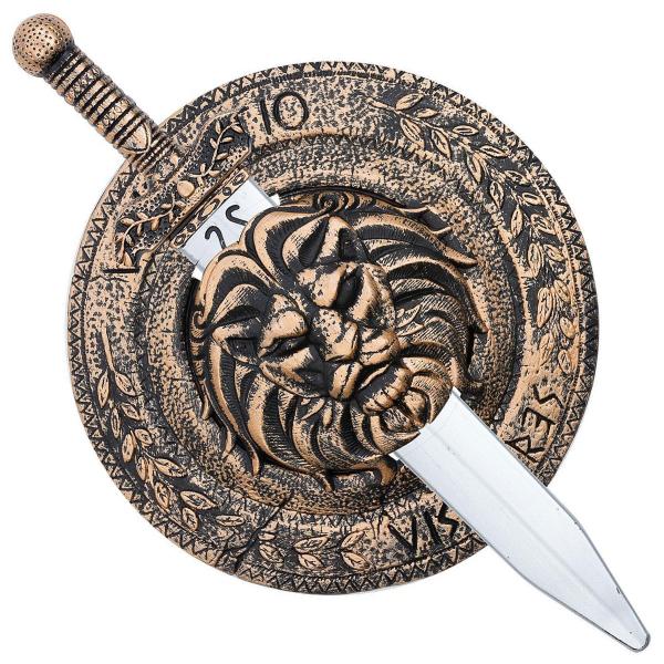 Gladiator Sverd & Skjold med Løvemotiv
