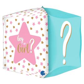 Boy or Girl Firkantede Folieballonger