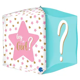Boy or Girl Firkantede Folieballonger