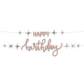 Bokstav-girlander Happy Birthday Kremrosa