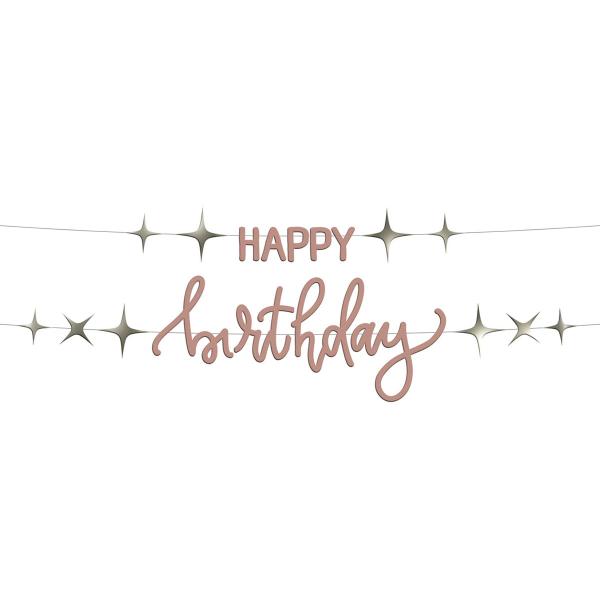 Bokstav-girlander Happy Birthday Kremrosa