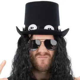 Glamrock Hatt med H&aring;r & Briller