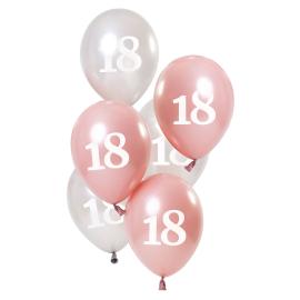 18-års Ballonger Rosa & Sølv