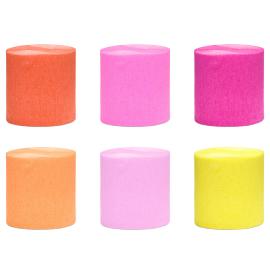 Kreppapir Rosa/Oransje/Gul 6-pakning