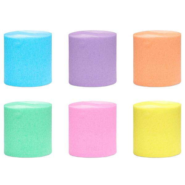 Kreppapir Pastell Fargemix 6-pakning