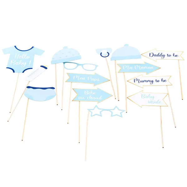 Baby Shower Boy Fotoprops 11-pakning