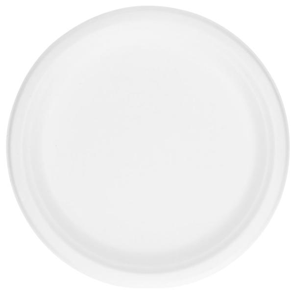Bagasse Tallerkener Hvit 26 cm 50-pakning