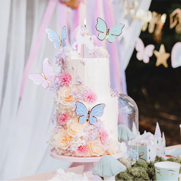 Cake Toppers Sommerfugler Fargemix 9-pakning