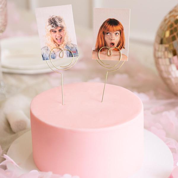 Cake Toppers Hjerter Gull 2-pakning