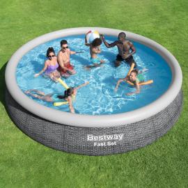 Bestway Oppblåsbart Basseng med Filter Fast Set Grått 4 m