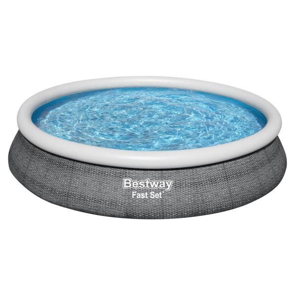 Bestway Oppblåsbart Basseng med Filter Fast Set Grått 4 m