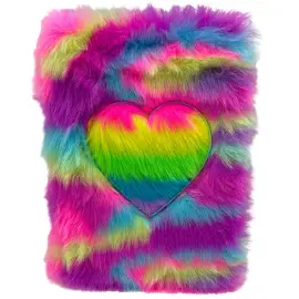 Notisblokk Fluffy Regnbue Hjerte