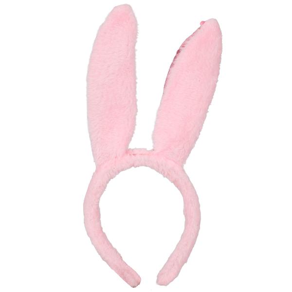 Kaninører Hårbøyle med Paljetter Rosa
