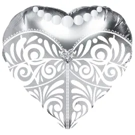 Folieballong Brudekjole S&oslash;lv 45 cm