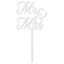 Mr & Mrs Cake Topper Hvit
