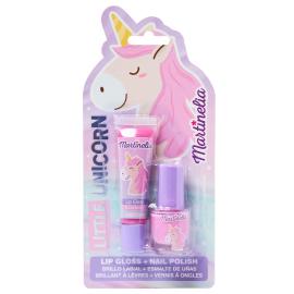 Sminkesett Enhjørning Lipgloss & Neglelakk