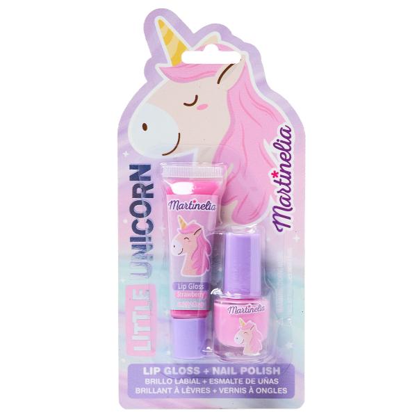 Sminkesett Enhjørning Lipgloss & Neglelakk