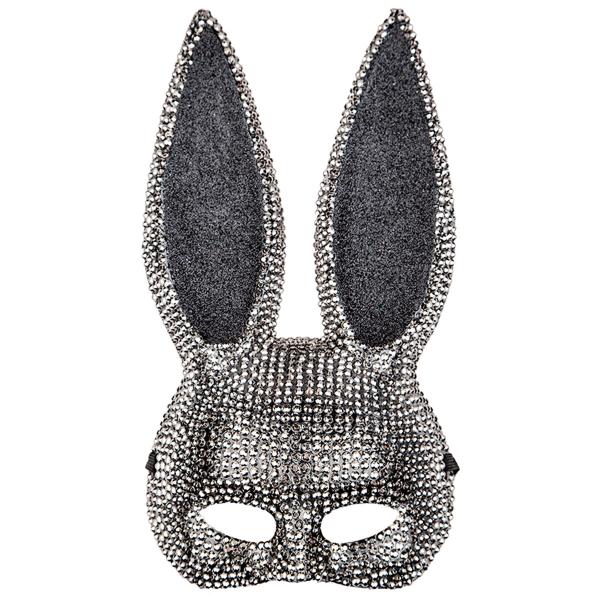 Kanin Halvmaske med Strass