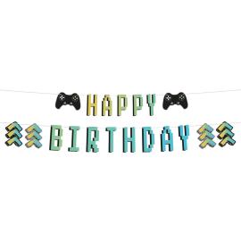 Gamer Girlander Happy Birthday 2 m