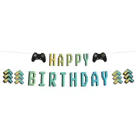 Gamer Girlander Happy Birthday 2 m