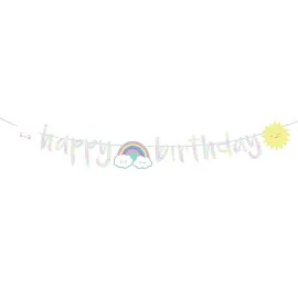 Regnbue Girlander Happy Birthday