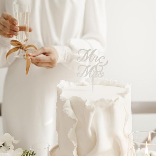 Mr & Mrs Cake Topper Hvit