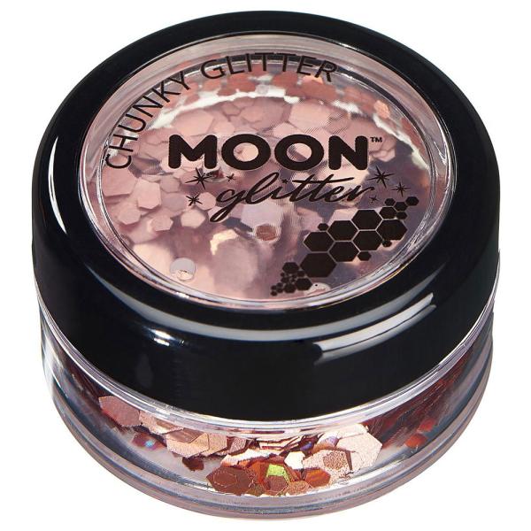 Moon Glitter Holografisk Chunky Glitter Rosegull
