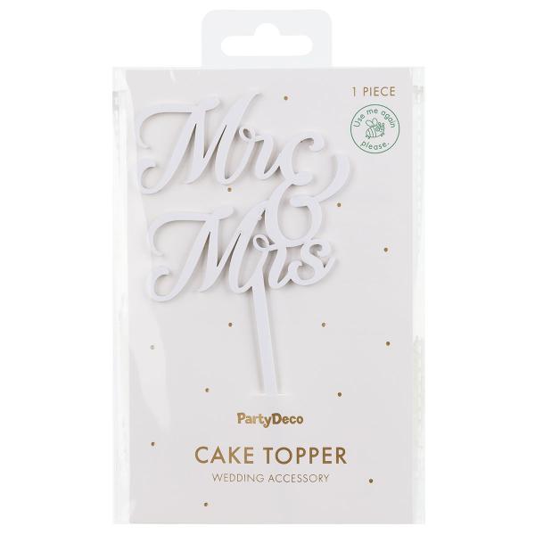 Mr & Mrs Cake Topper Hvit