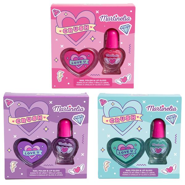 Sminkesett Hjerter Neglelakk & Lipgloss
