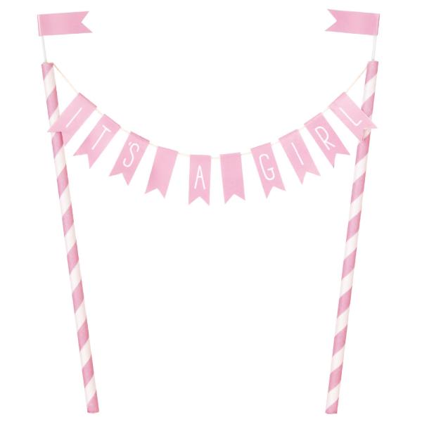 Kakepynt It's A Girl Flaggirlander