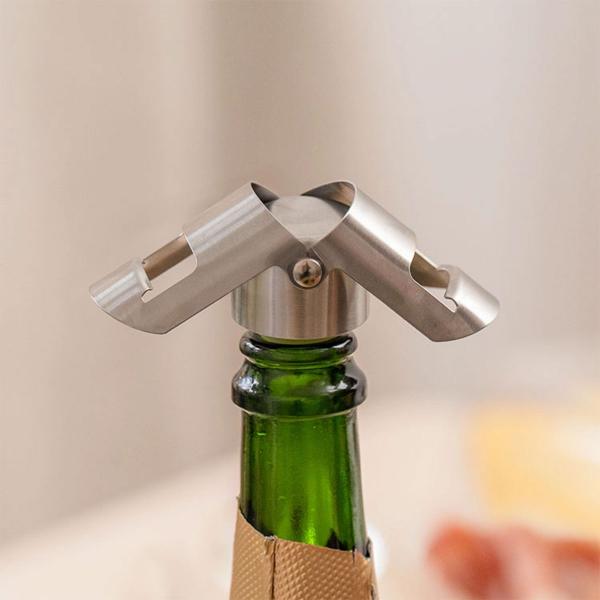 Champagnekork med Lås Sølv