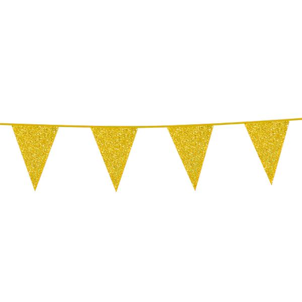 Glitrende Vimpelgirlander Gull