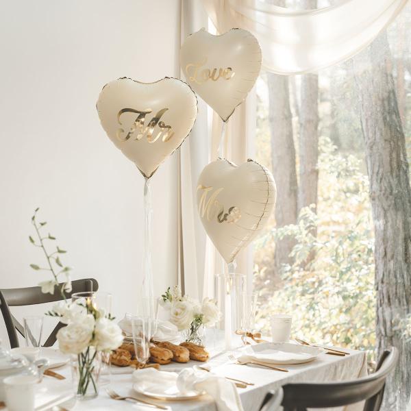 Mr & Mrs Folieballonger Hjerte 2-pakning