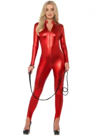 Catsuit Rødt Kostyme Medium