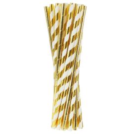 Papirsuger&oslash;r Gull/Hvit 24-pakning