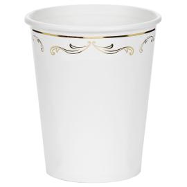 Pappkopper Ornament Gull/Hvit 22 cl 6-pakning