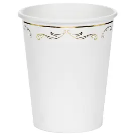 Pappkopper Ornament Gull/Hvit 22 cl 6-pakning