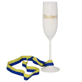 Hvitt Glass med B&aring;nd Student