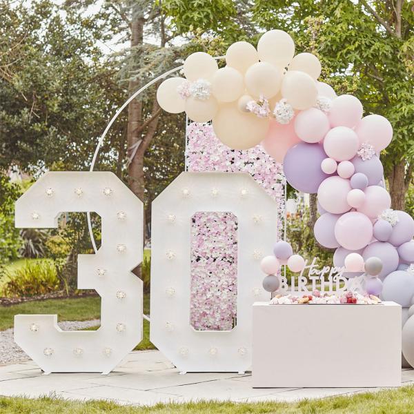 Ballongbue Sett Luxe Rosa/Lilla/Grått