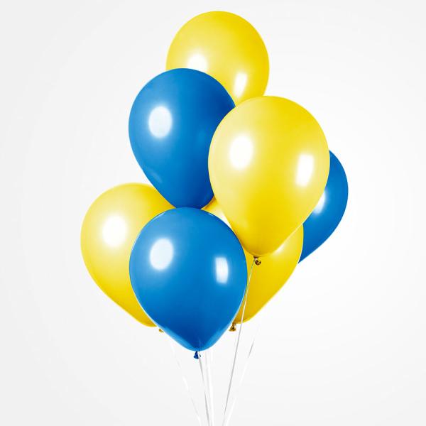 Ballongmix Blå/Gul 10-pakning