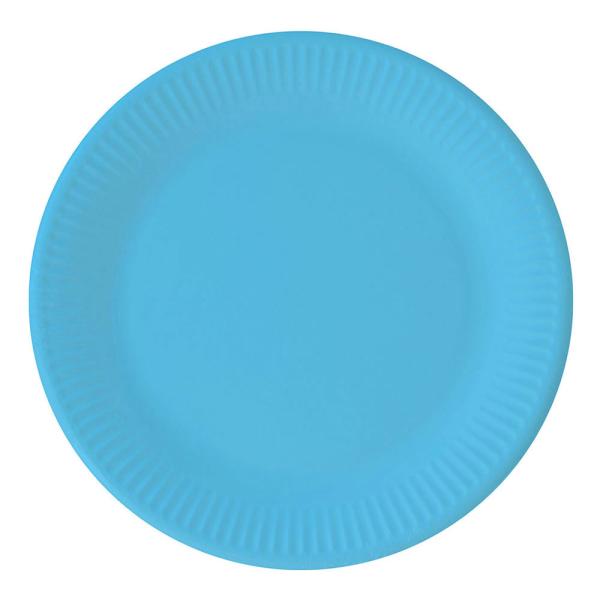 Blå Papptallerkener Solid Color
