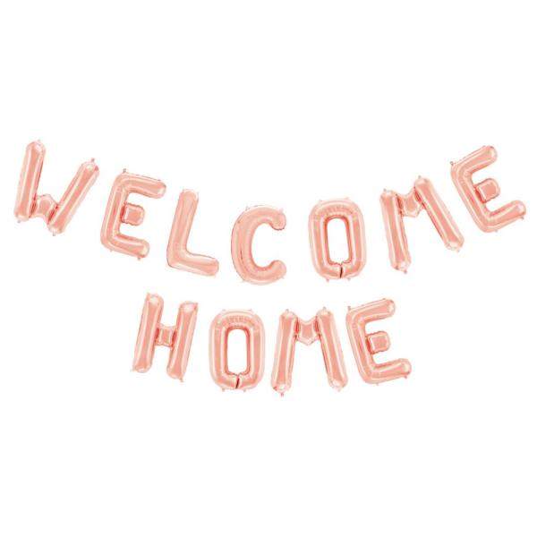 Welcome Home Bokstavballonger Rosegull