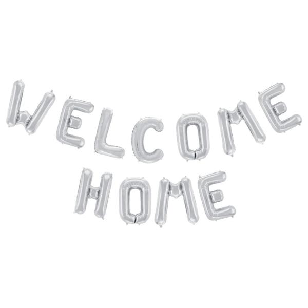Welcome Home Bokstavballonger Silver