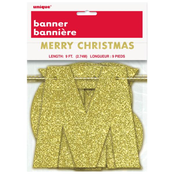 Merry Christmas Banner Glitter Gull