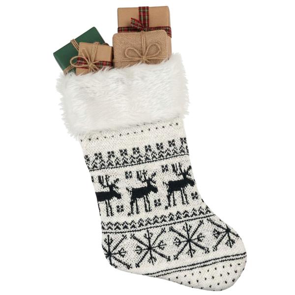 Reinsdyr Julestrømpe Svart/Hvit